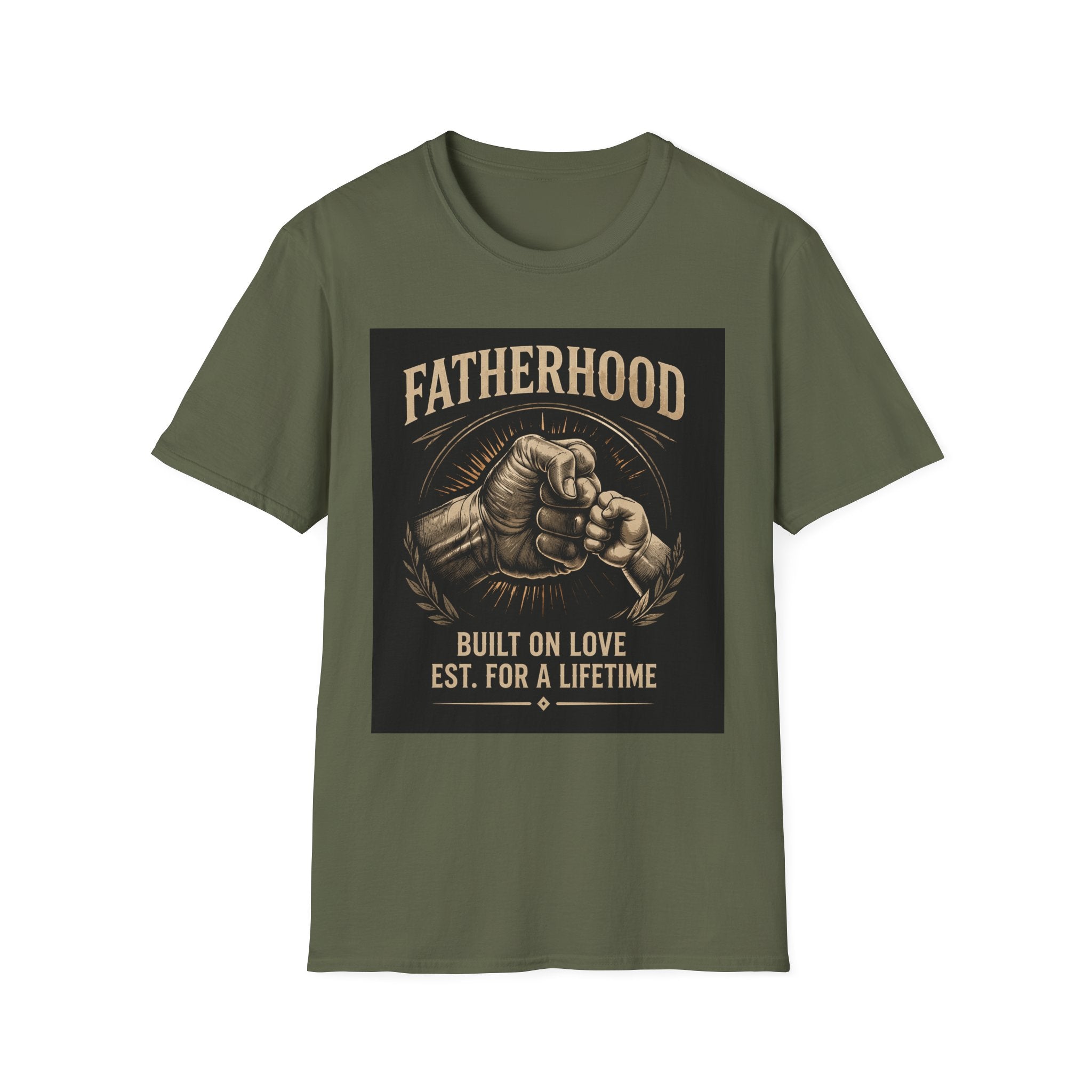 Fatherhood Built on Love T-Shirt – Est. For a Lifetime | Softstyle Dad Shirt Gift