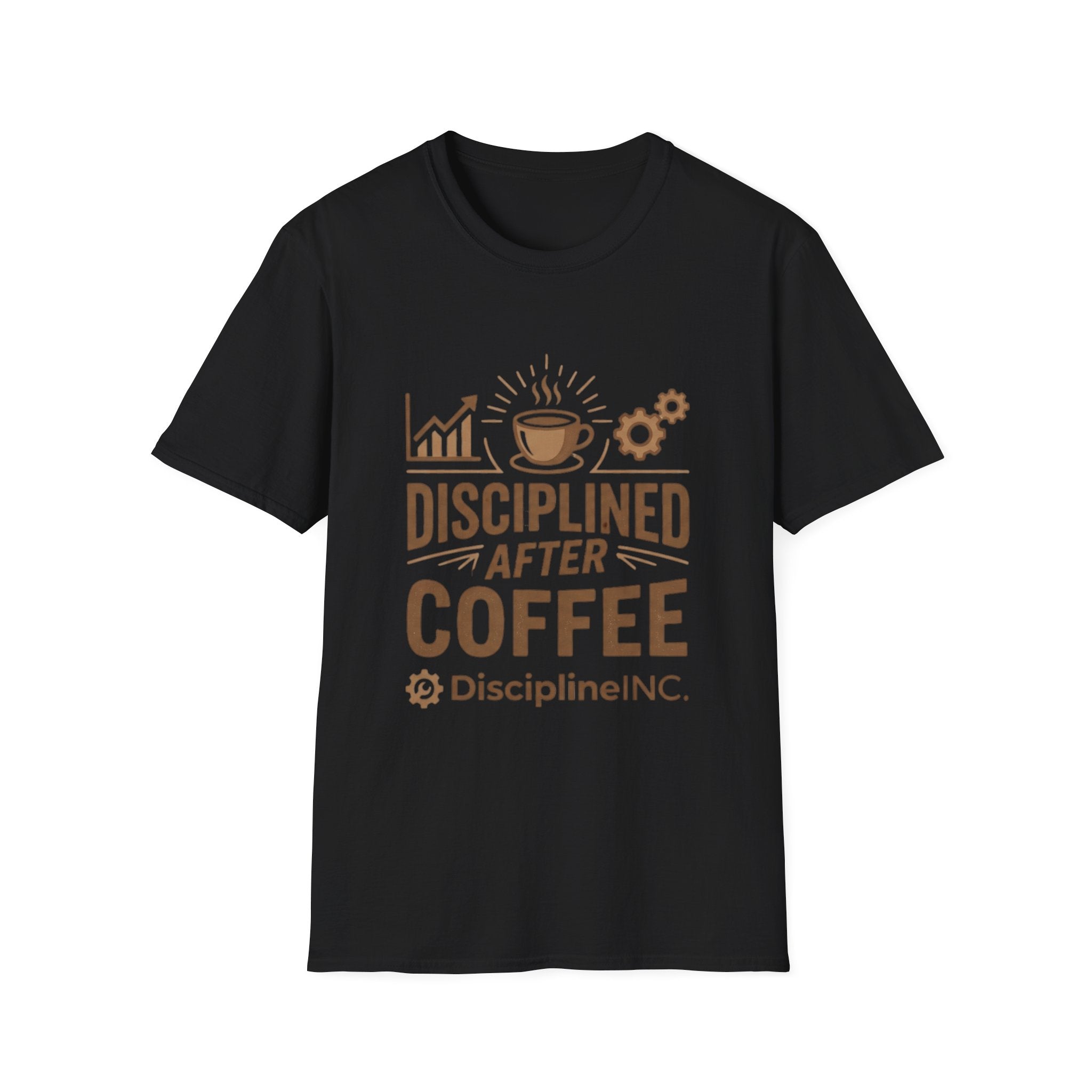 Disciplined After Coffee T-Shirt – Motivational Gym Shirt, Hustle Mindset Tee, Funny Coffee Shirt