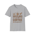 Disciplined After Coffee T-Shirt – Motivational Gym Shirt, Hustle Mindset Tee, Funny Coffee Shirt