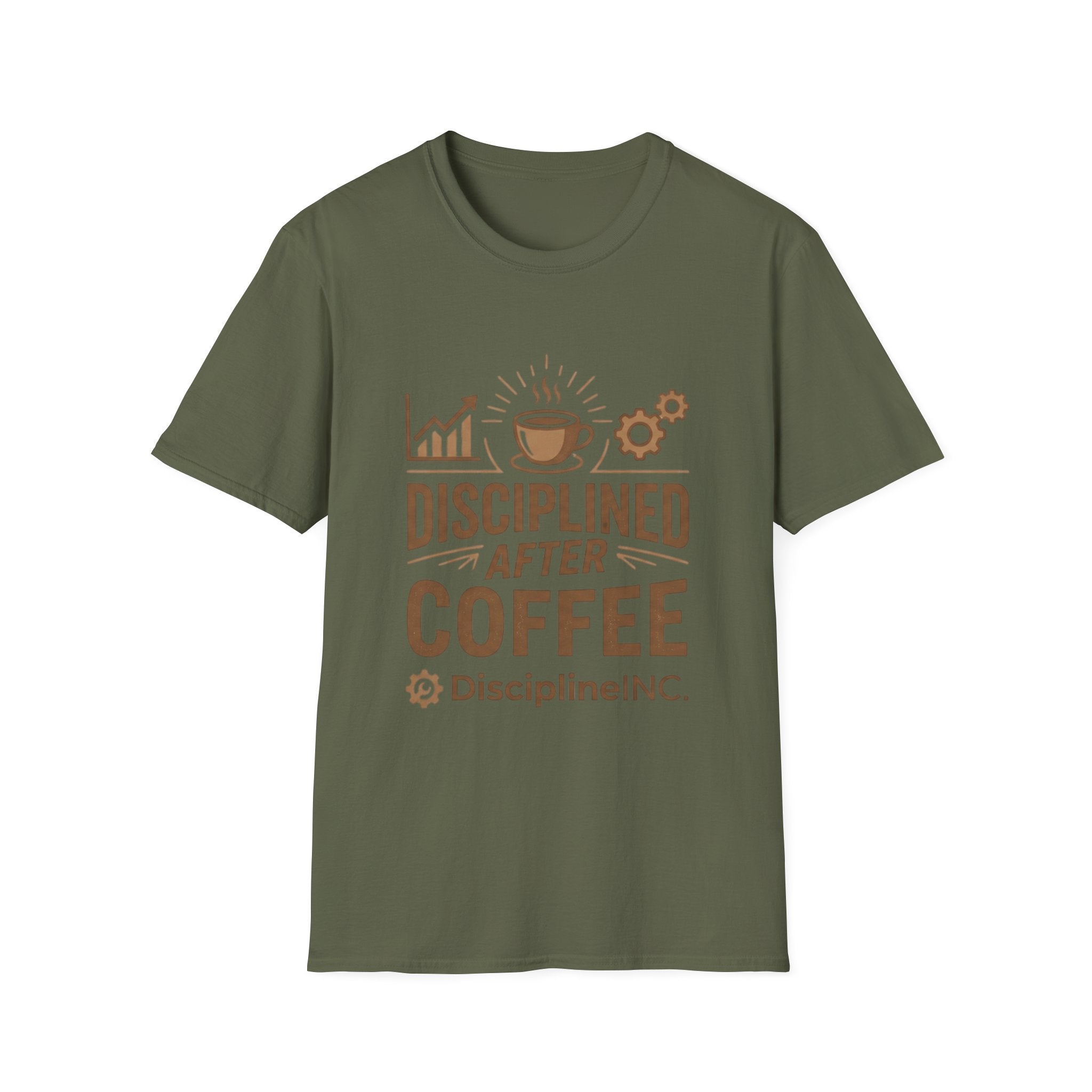 Disciplined After Coffee T-Shirt – Motivational Gym Shirt, Hustle Mindset Tee, Funny Coffee Shirt