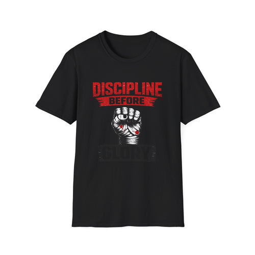 Discipline Before Glory T-Shirt – Motivational Gym Shirt, Fitness Mindset Tee, Workout ApparelU