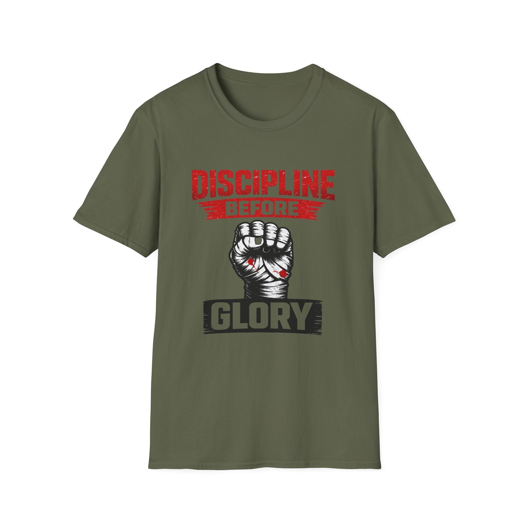 Discipline Before Glory T-Shirt – Motivational Gym Shirt, Fitness Mindset Tee, Workout ApparelU